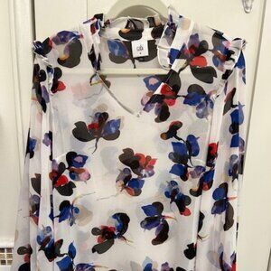 Cabi Long Sleeve Floral Blouse Size M